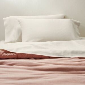 Casaluna 100% Washed Linen Solid Pillowcase Set Natural